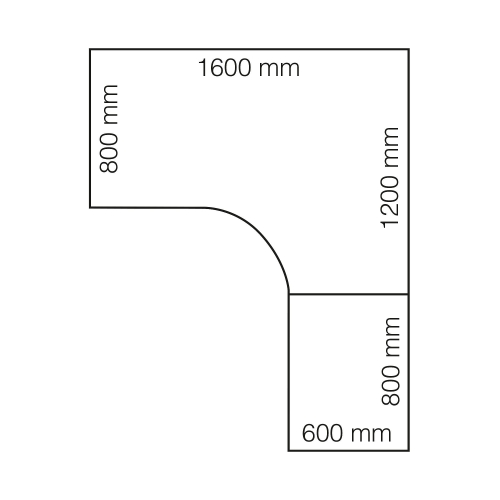 Biurko Ergonomiczne Modulus, Rama T, 1600x2000 Mm, Czarna Rama, Brzoza