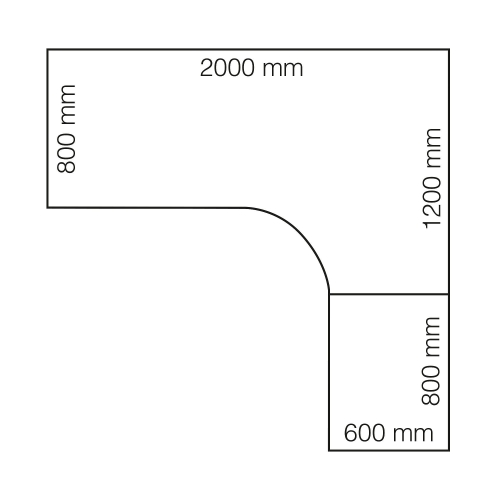 Biurko Ergonomiczne Modulus, Rama T, 2000x2000 Mm, Czarna Rama, Biały