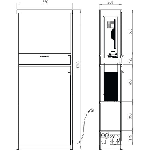 Szafa It, 1700x700x300 Mm