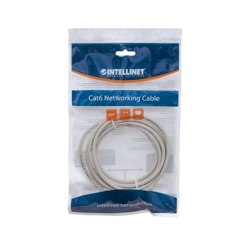 Patch Cord Cat6 Utp 10m Szary 100% Miedź