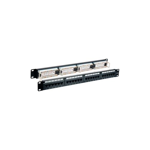 Patch Panel 1u Rack 19 Utp 24x Rj45 Cat5e, Czarny