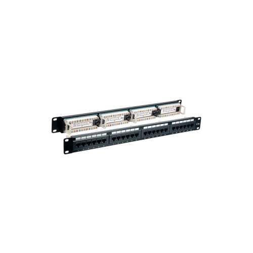 Patch Panel Utp Cat6 24-portowy 1u 180 Czarny