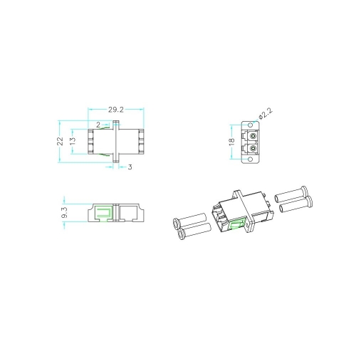 Adapter światłowodowy Lc/lc Duplex Multimode