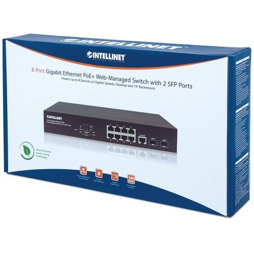 Switch Zarządzalny Gigabit 8x Poe+ 140w 802.3at/af, 2x Sfp