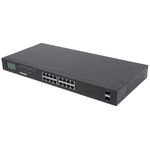 Gigabit Switch 16x 10/100/1000 Rj45 Poe+ 2x Sfp Lcd Rack