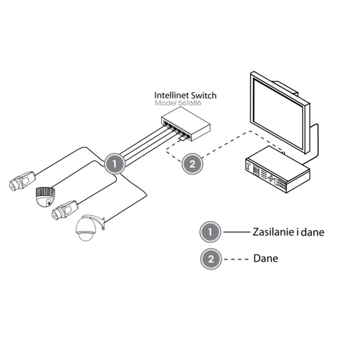 Switch 6 Portów Rj45 10/100 W Tym 3x Poe I 1x High-power Poe