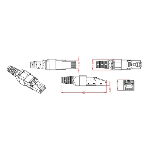 Samozaciskowy Wtyk Modularny Rj45 Cat.6a Stp Beznarzędziowy